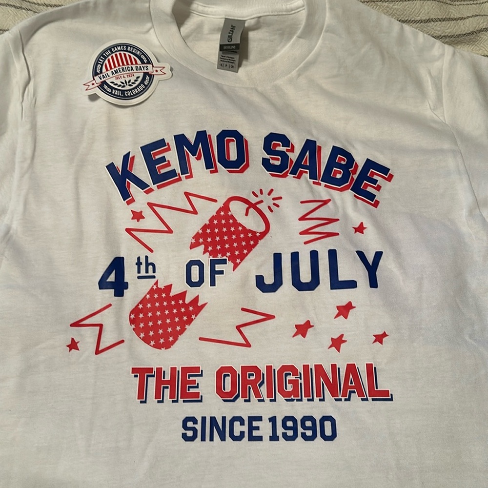 Kemo Sabe tshirt distributed at Vail, CO 4th of July parade (2024)